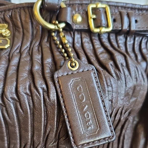 Coach 2011 Madison Gathered Leather Sophia Satchel Chocolate Brown - Picture 4 of 13